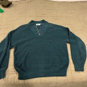 REI Men's Forrest Green Henley Sweater